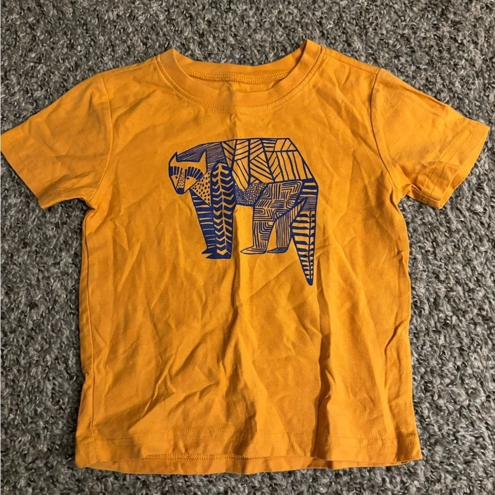 Tea Collection Size 3 Mustard Bear Graphic Tee